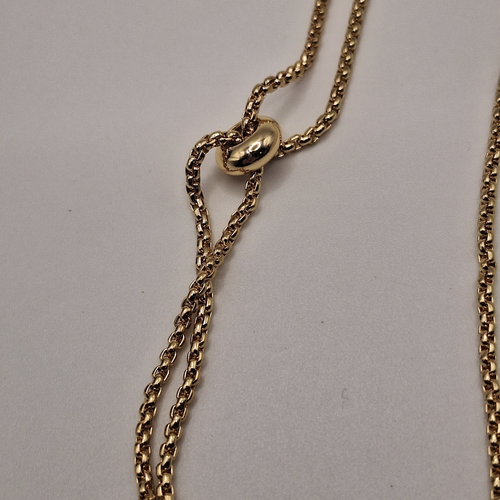 Gold Slider Necklace | Pearl Drop Pendant Necklace | Minimal Elegant Jewelry - Picture 6 of 8